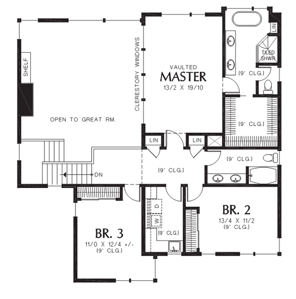 Dream House Plan - Contemporary Floor Plan - Upper Floor Plan #48-706