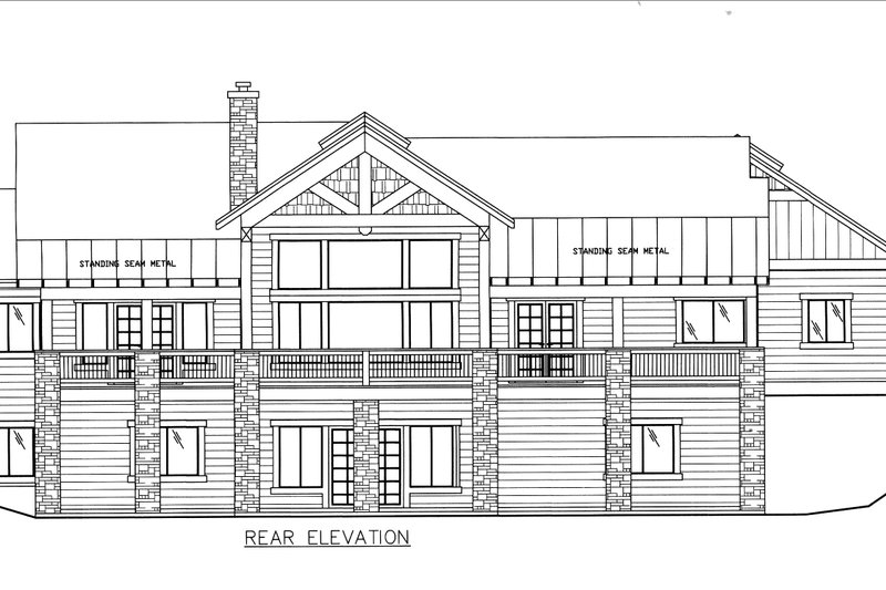 Dream House Plan - Exterior - Rear Elevation for Craftsman House Plan #117-1110 - 3 bed, 2.5 bath