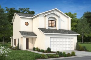 Mediterranean Exterior - Front Elevation Plan #1-292
