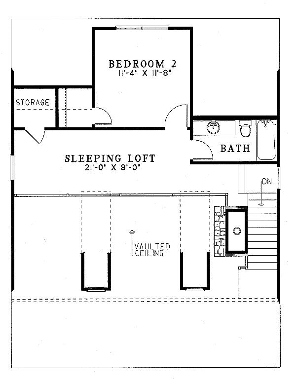 House Blueprint - Farmhouse Floor Plan - Upper Floor Plan #17-2019