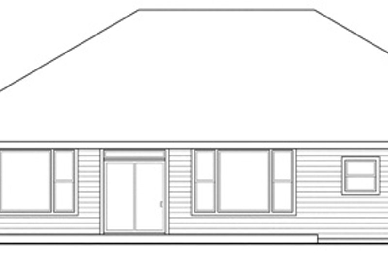 Home Plan - Exterior - Rear Elevation for Traditional House Plan #124-280 - 3 bed, 2 bath