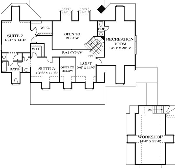 Country Floor Plan - Upper Floor Plan #453-13