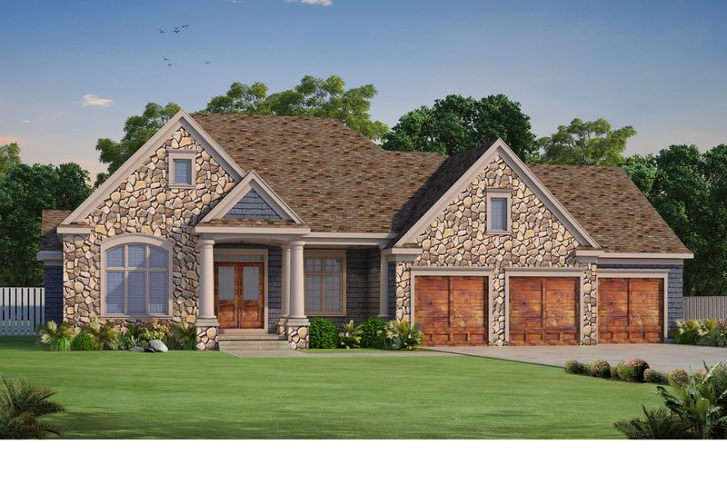 Home Plan - Craftsman Exterior - Front Elevation Plan #20-2454