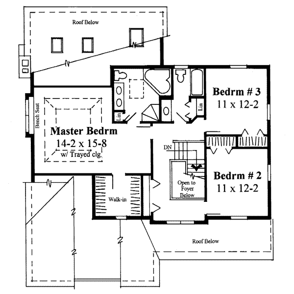 Traditional Floor Plan - Upper Floor Plan #75-142