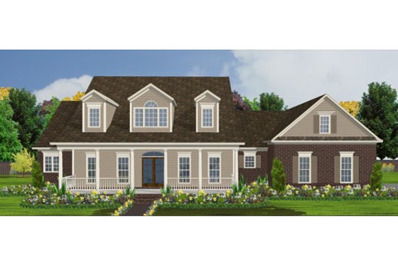 Exterior - Front Elevation for Country House Plan #63-210 - 4 bed, 3.5 bath