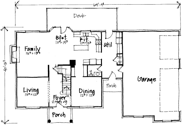 Floor Plan - Main Floor for Traditional House Plan #308-151 - 5 bed, 2.5 bath