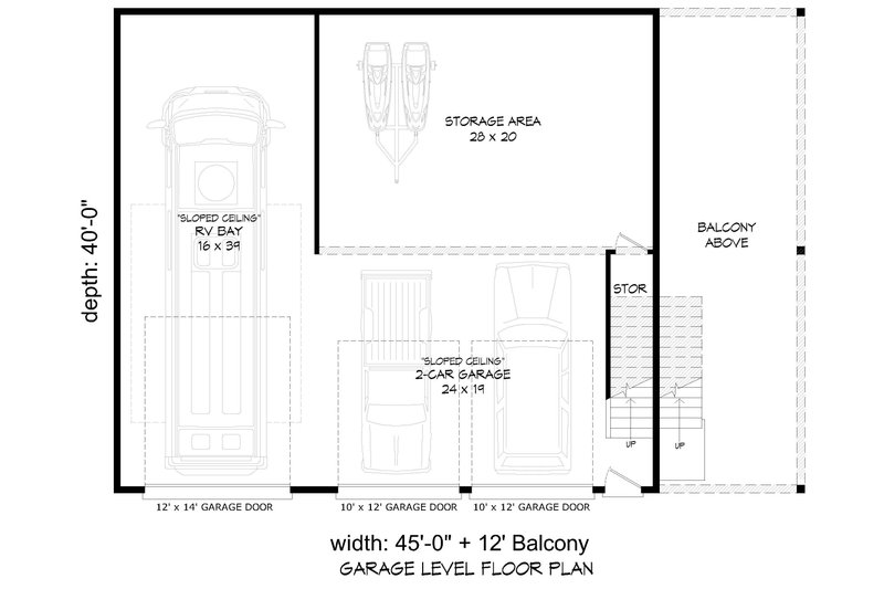 House Blueprint - Floor Plan - Main Floor for Southern House Plan #932-1336 - 1 bed, 1 bath