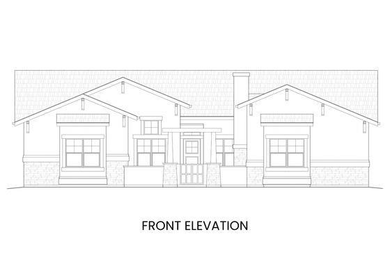 Exterior - Front Elevation 3 for Craftsman House Plan #1108-1 - 3 bed, 2.5 bath