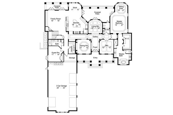 Floor Plan - Main Floor for European House Plan #417-439 - 5 bed, 4.5 bath