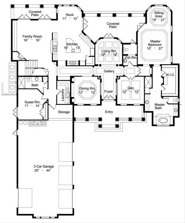 European Floor Plan - Main Floor Plan #417-439