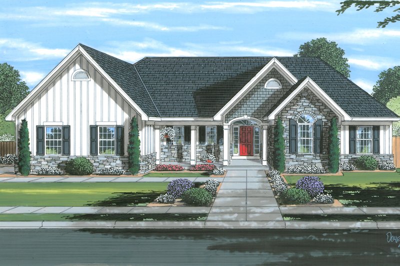 Traditional Style House Plan - 3 Beds 2 Baths 1706 Sq/Ft Plan #46-903