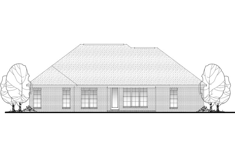 Architectural House Design - Exterior - Rear Elevation for Ranch House Plan #430-93 - 4 bed, 2 bath
