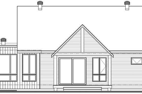 Exterior - Rear Elevation for Contemporary House Plan #23-2727 - 2 bed, 2 bath