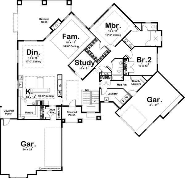 Home Plan - Craftsman Floor Plan - Main Floor Plan #455-213