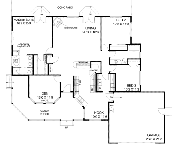 Dream House Plan - Traditional Floor Plan - Main Floor Plan #60-502