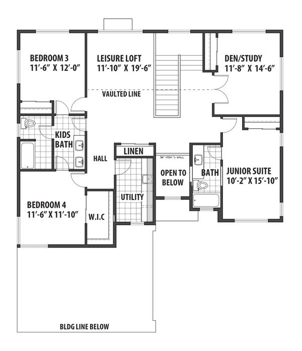 Home Plan - Contemporary Floor Plan - Upper Floor Plan #569-36