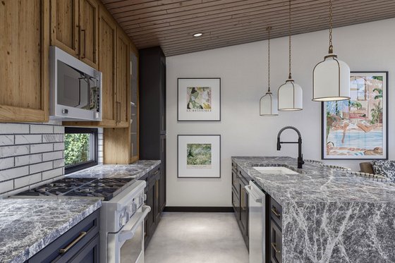 Interior - Kitchen 1 for Modern House Plan #455-648, 1 bath