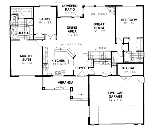 Ranch Floor Plan - Main Floor Plan #18-329