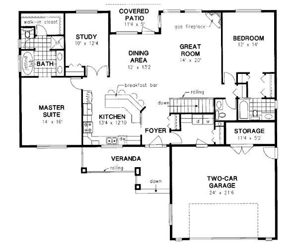 Dream House Plan - Ranch Floor Plan - Main Floor Plan #18-329