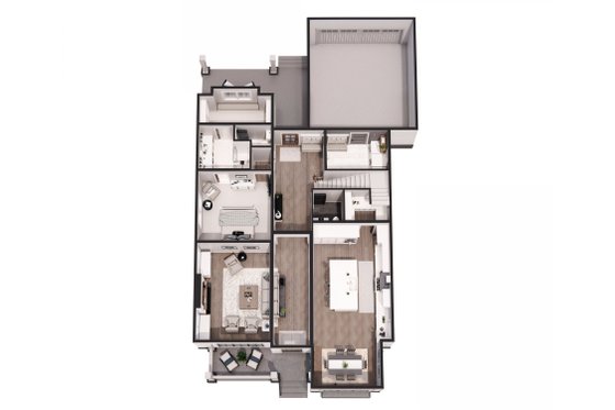 Floor Plan - Main Floor 1 for Farmhouse House Plan #51-1261 - 3 bed, 3.5 bath