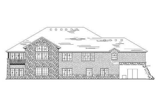 Exterior - Rear Elevation for European House Plan #5-306 - 6 bed, 4.5 bath