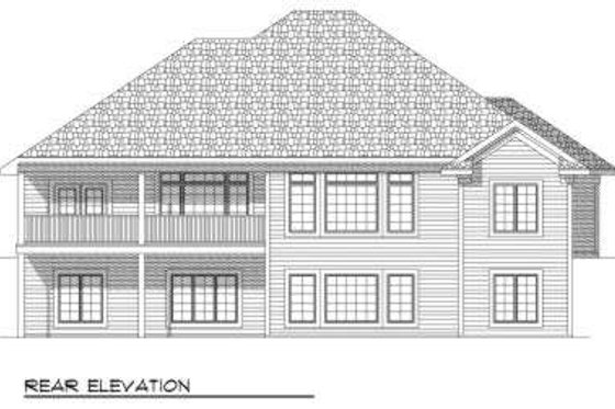 Exterior - Rear Elevation for European House Plan #70-665 - 3 bed, 2 bath