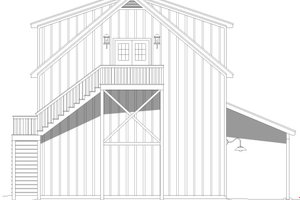 Exterior - Rear Elevation for Country House Plan #932-938 - 2 bed, 2.5 bath