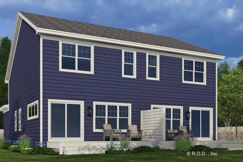 House Blueprint - Exterior - Rear Elevation for Craftsman House Plan #51-1313 - 2 bed, 2.5 bath