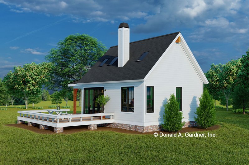Home Plan - Exterior - Rear Elevation for Cabin House Plan #929-1142, 1 bath