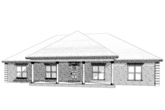 Exterior - Front Elevation for Traditional House Plan #63-227 - 4 bed, 2 bath
