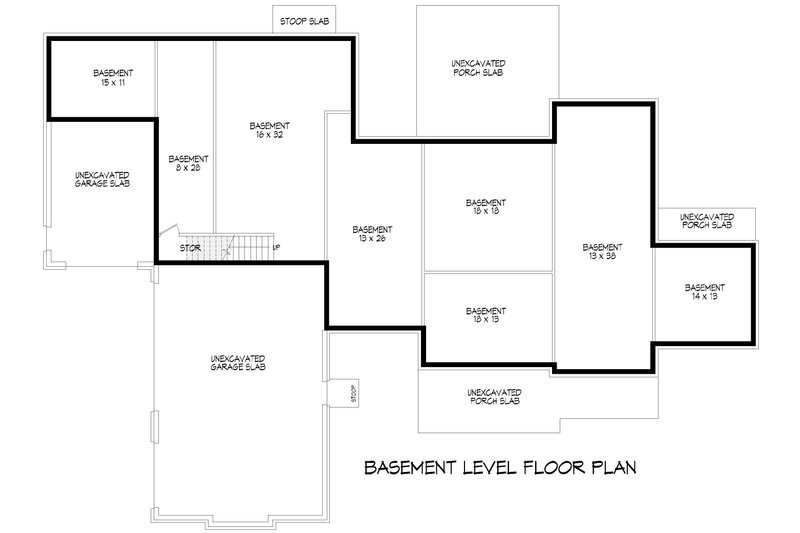 House Blueprint - Floor Plan - Lower Floor for Traditional House Plan #932-1064 - 4 bed, 4.5 bath