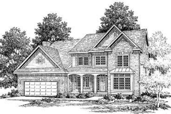 Exterior - Front Elevation for Traditional House Plan #334-107 - 4 bed, 3.5 bath
