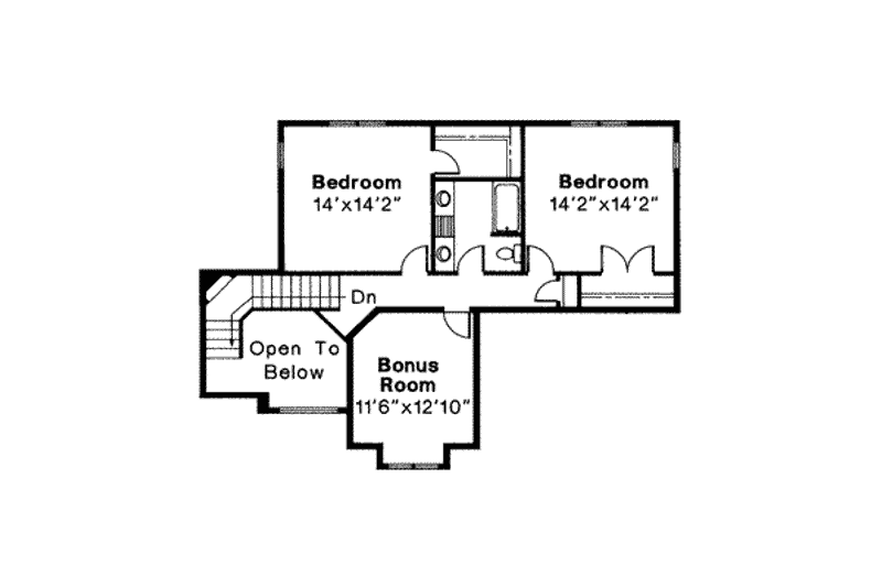Home Plan - Floor Plan - Upper Floor for Mediterranean House Plan #124-202 - 3 bed, 3.5 bath
