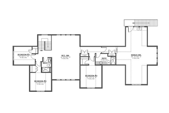 Floor Plan - Upper Floor for Craftsman House Plan #1086-17 - 4 bed, 3.5 bath