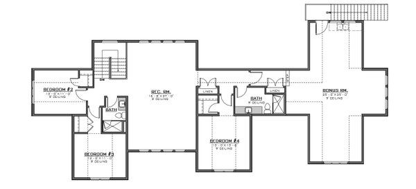 Craftsman Floor Plan - Upper Floor Plan #1086-17