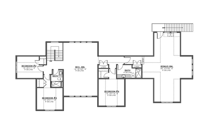 Home Plan - Floor Plan - Upper Floor for Craftsman House Plan #1086-17 - 4 bed, 3.5 bath