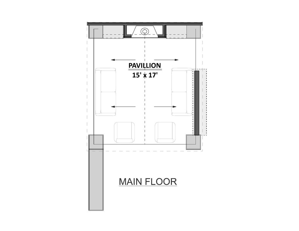 Floor Plan - Main Floor for Craftsman House Plan #1089-58, 0 bath