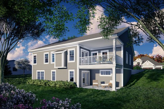 Exterior - Rear Elevation for Traditional House Plan #70-1525 - 4 bed, 3 bath