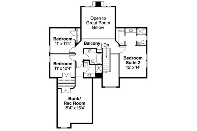 Home Plan - Floor Plan - Upper Floor for Traditional House Plan #124-365 - 5 bed, 4.5 bath