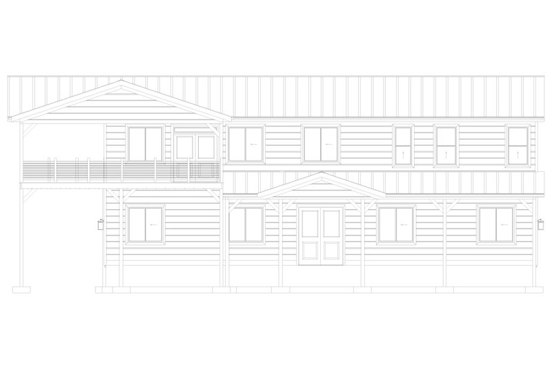 House Blueprint - Exterior - Front Elevation 4 for Barndominium House Plan #1060-377 - 3 bed, 3 bath