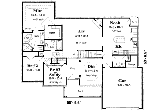 Floor Plan - Main Floor for Traditional House Plan #329-127 - 5 bed, 3 bath