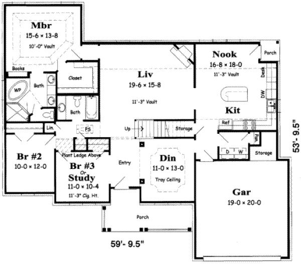 Traditional Floor Plan - Main Floor Plan #329-127