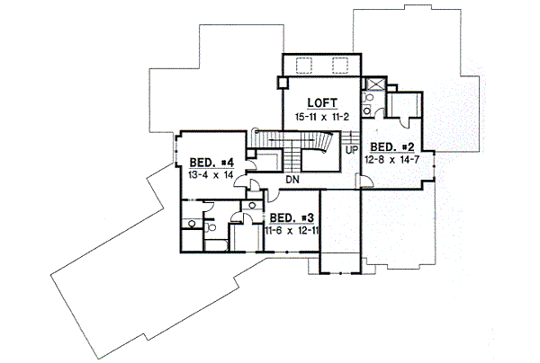 European Floor Plan - Upper Floor Plan #67-297