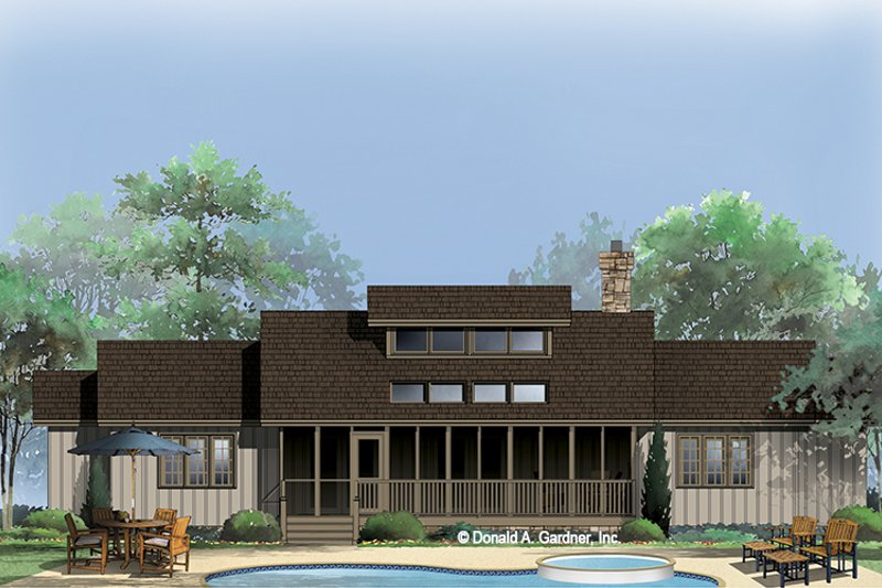 Home Plan - Exterior - Rear Elevation for Country House Plan #929-69 - 3 bed, 2.5 bath