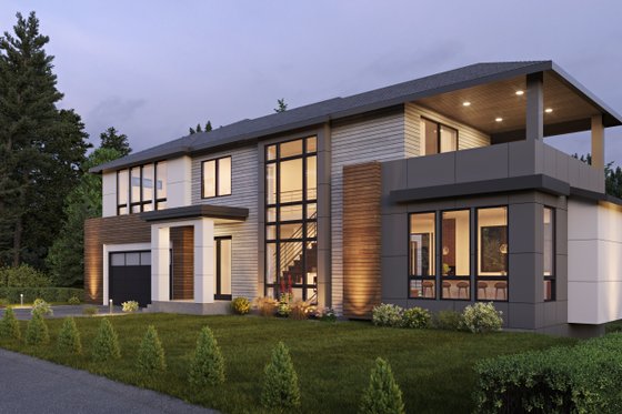 Exterior - Front Elevation 4 for Contemporary House Plan #1066-271 - 5 bed, 5.5 bath