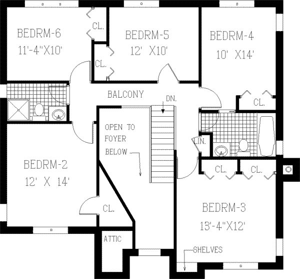 Classical Floor Plan - Upper Floor Plan #3-221