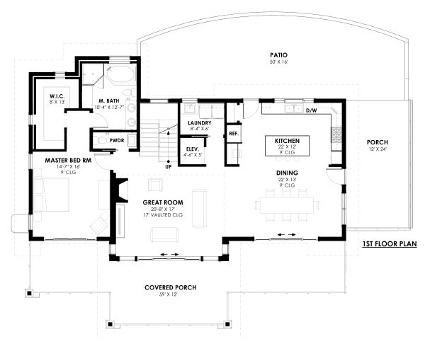Home Plan - Modern Floor Plan - Main Floor Plan #1042-20