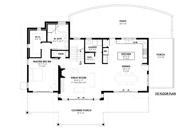 Architectural House Design - Floor Plan - Main Floor for Modern House Plan #1042-20 - 4 bed, 4.5 bath