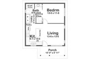 Cottage Style House Plan - 1 Beds 1 Baths 624 Sq/Ft Plan #126-260 