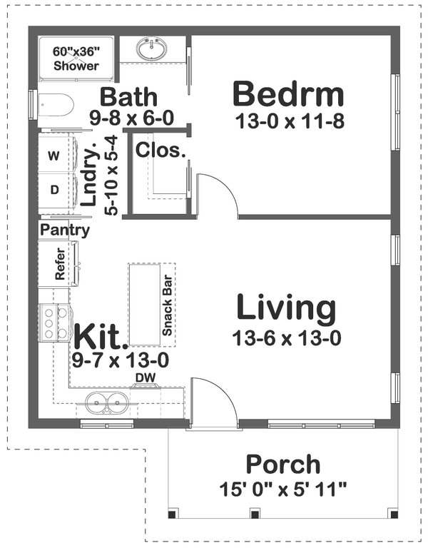 Cottage Floor Plan - Main Floor Plan #126-260